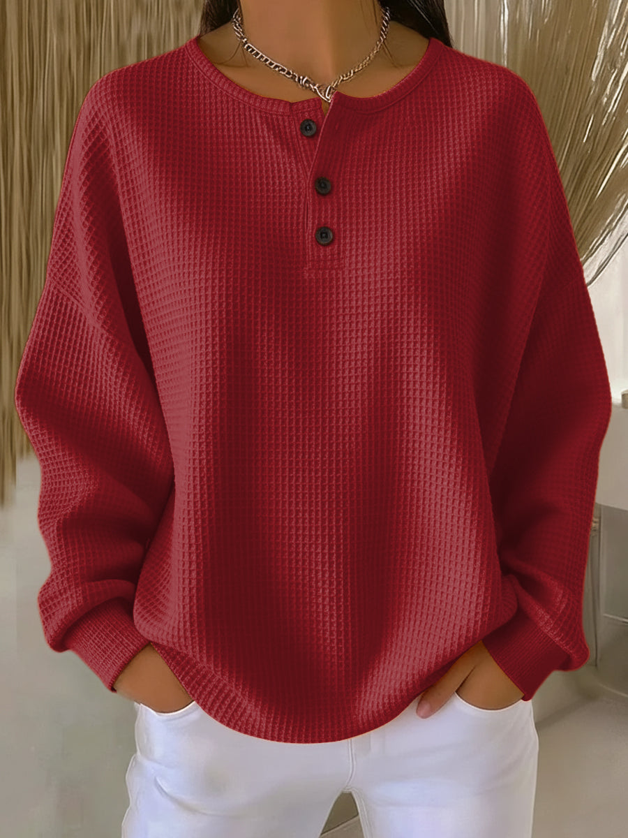 Annelie™ | Stilig Avslappnad Henley Topp