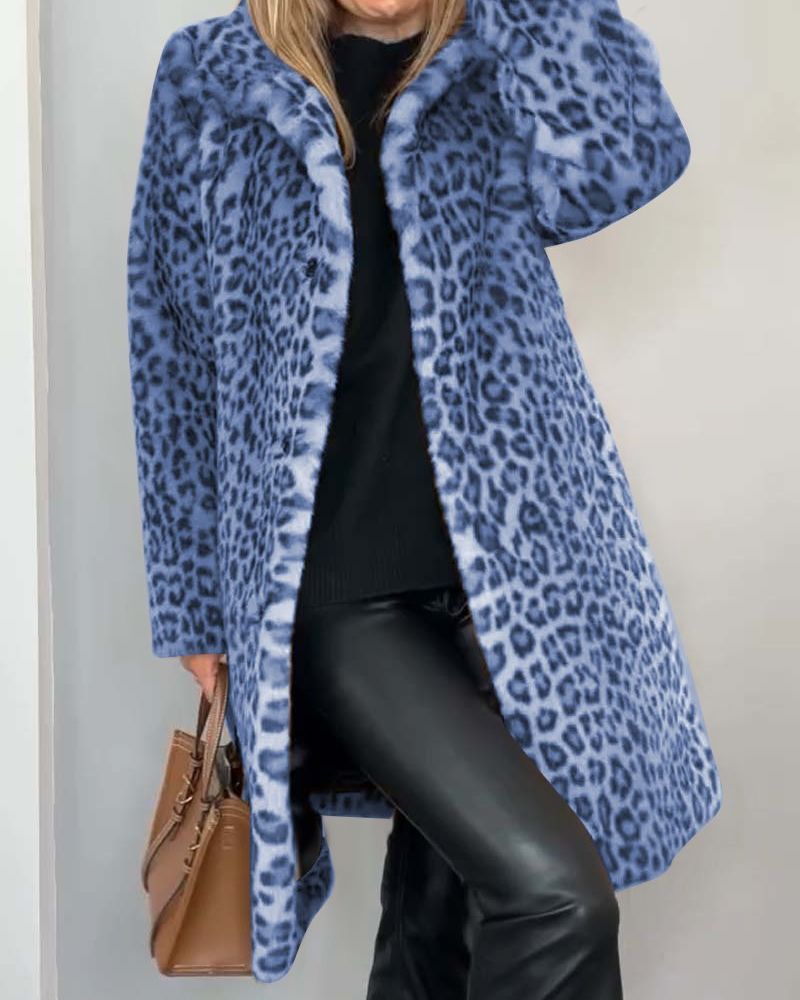 Lisbet™ | Lång mjuk kappa med leopardmönster