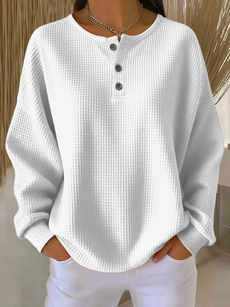 Annelie™ | Stilig Avslappnad Henley Topp
